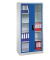 Stahlschrank 8920-055 S10118 lichtgrau, lichtblau, Acrylglas 93,0 x 40,0 x 195,0 cm, aufgebaut